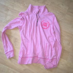 PINK love pink quarter zip sweatshirt